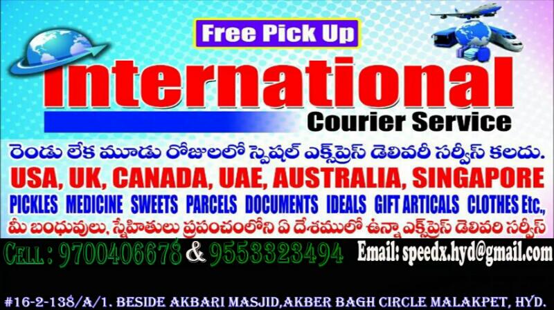 speedxcourier.com international is the best parcel service in Hyderabad, Telangana. Send Courier to USA, UK, Canada at Low Price. Call us 9700406678