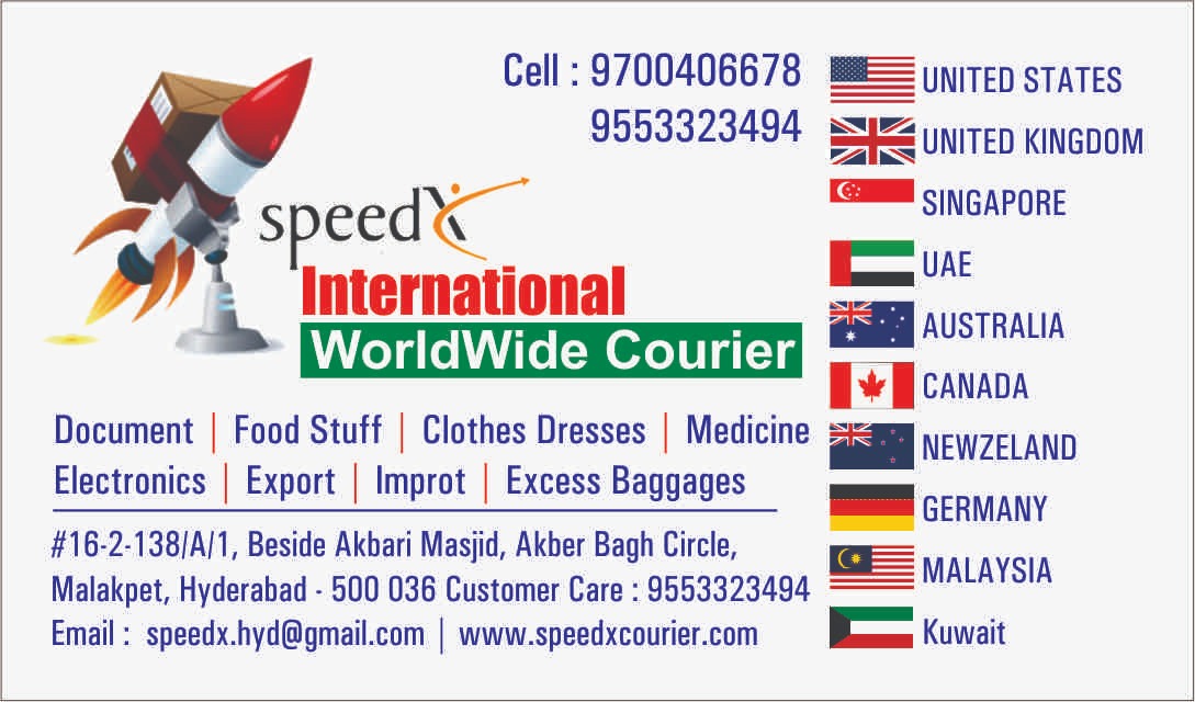  international courier rates from secunderabad